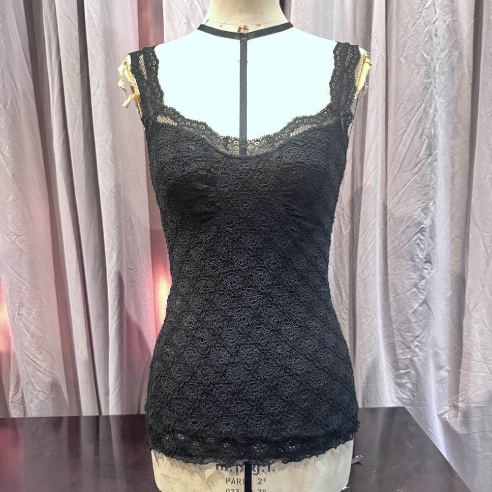 Ann Ferriday VTG Stock Trellis Stretch Lace Cami S